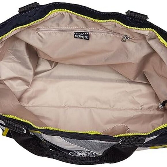 Kipling New Shopper XL True Blue Multi Large Tote Bag Crossbody Patchwork NWT - Picture 4 of 11